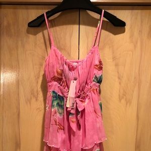 NWT Tank Top Floral Pink Dress, with Tags